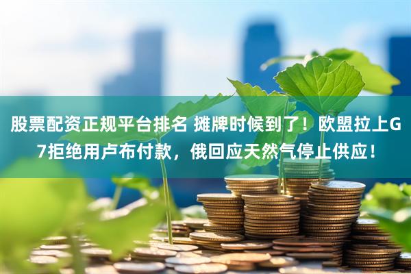股票配资正规平台排名 摊牌时候到了！欧盟拉上G7拒绝用卢布付款，俄回应天然气停止供应！